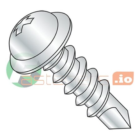 Newport Fasteners Self-Drilling Screw, #10 x 1/2 in, Zinc Plated Steel Flange Round Head Phillips Drive, 5000 PK 776888